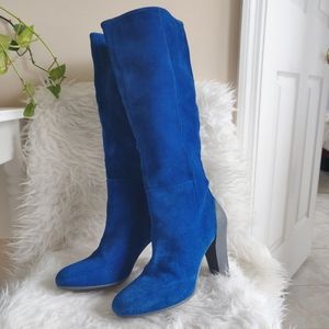 Geox Blue Inspiration High Heeled Knee High Boots